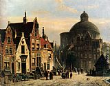 Willem Koekkoek Canvas Paintings - De Lutherse Kerk, Amsterdam